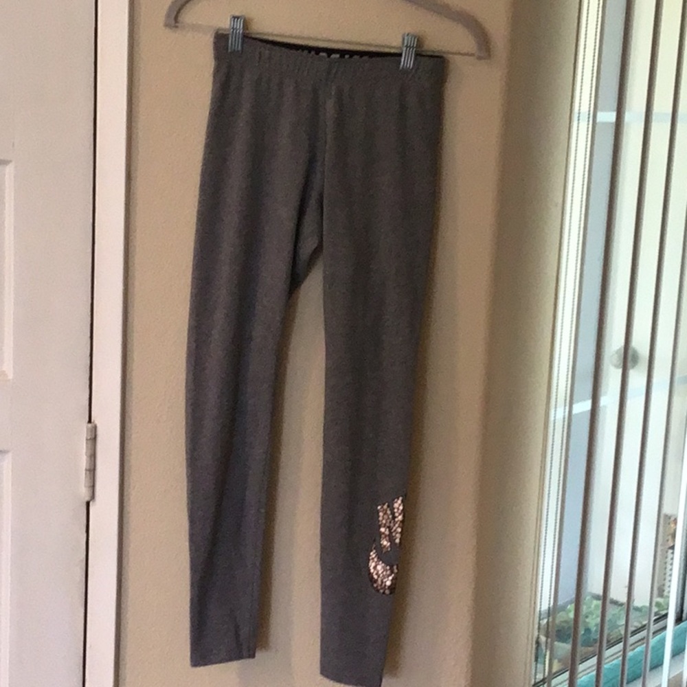 Nike ladies Just Do It grey legging EUC SZ S